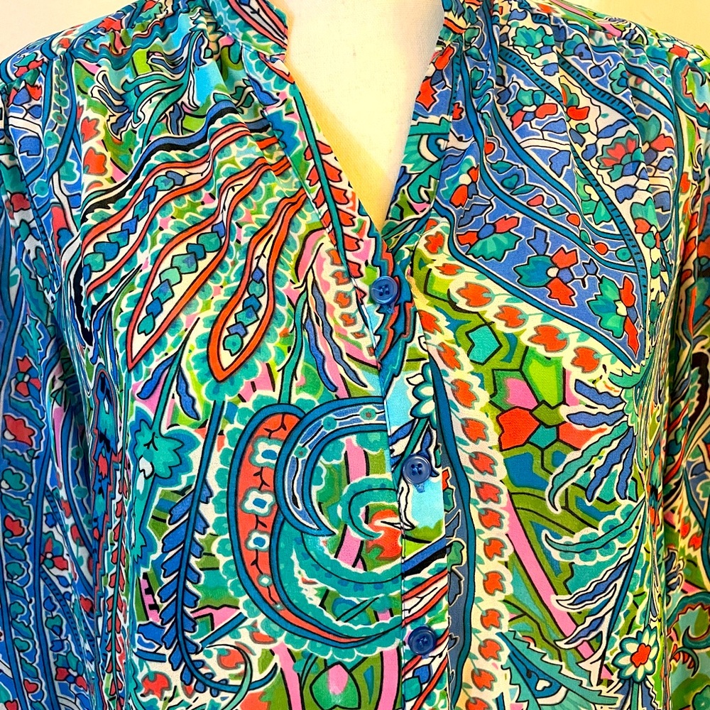 Spense, Printed Button Down Shirt, Size Large, Mu… - image 5